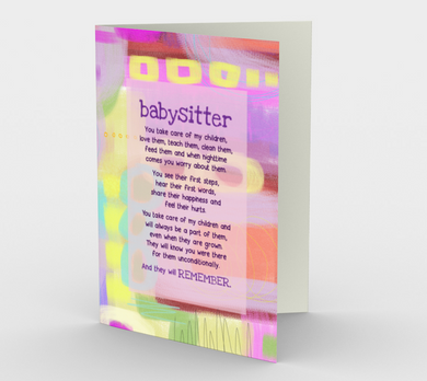 0498 Babysitter  Card by DeloresArt - deloresartcanada
