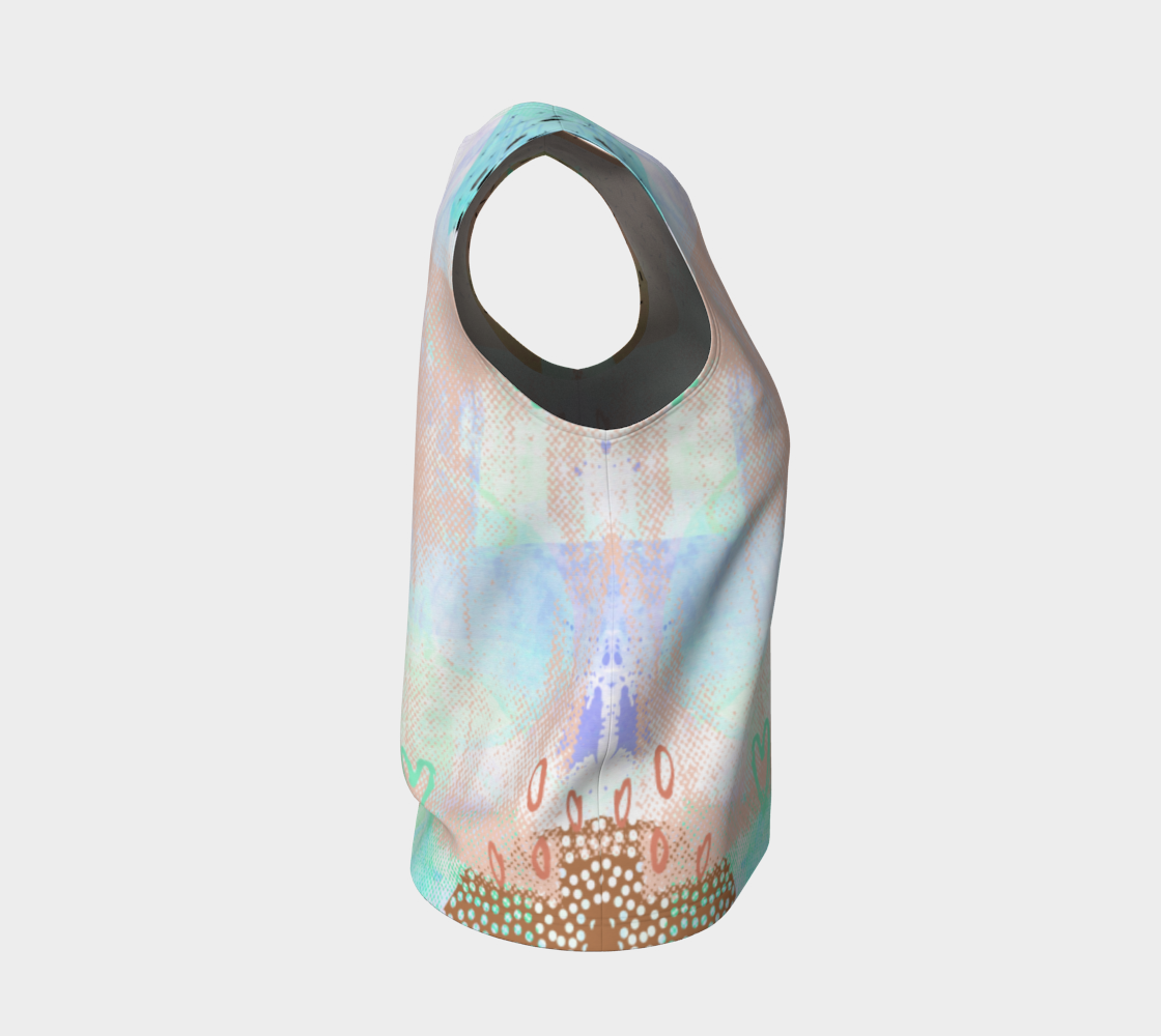 The Snuggle is Real Loose Tank in Coral and Teal - deloresartcanada