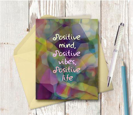 0805 Positive Mind Note Card - deloresartcanada
