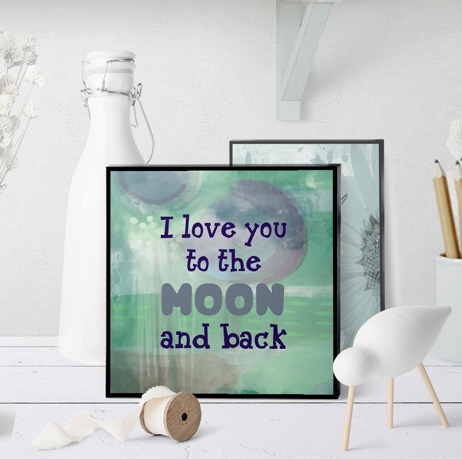 0818 Love You To The Moon Art - deloresartcanada