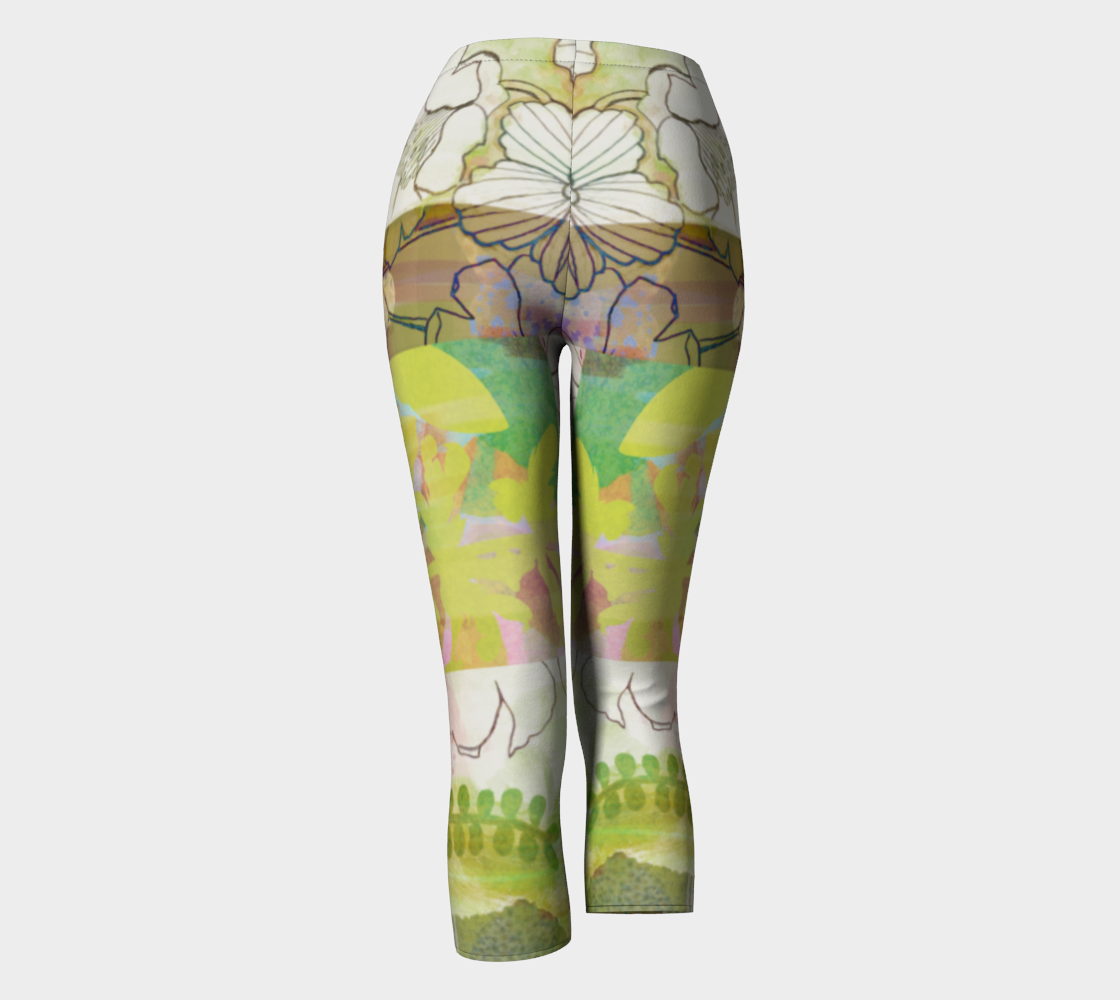 Sage Obscurity Collage Capris by Deloresart - deloresartcanada