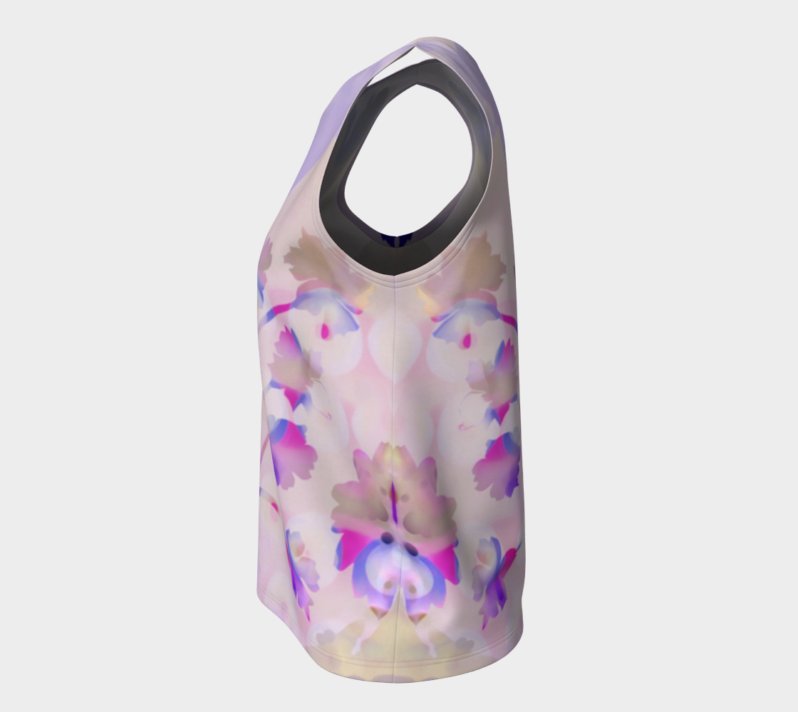 Breezy Blooms Loose Tank by Deloresart in Purples - deloresartcanada
