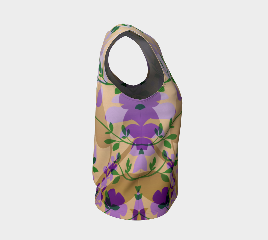 Fanciful Forest Loose Tank Purple, Green and Sand - deloresartcanada