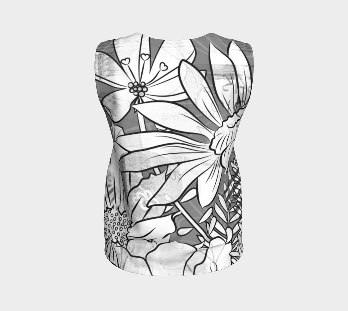 Flower Meadow Loose Tank in Greys - deloresartcanada