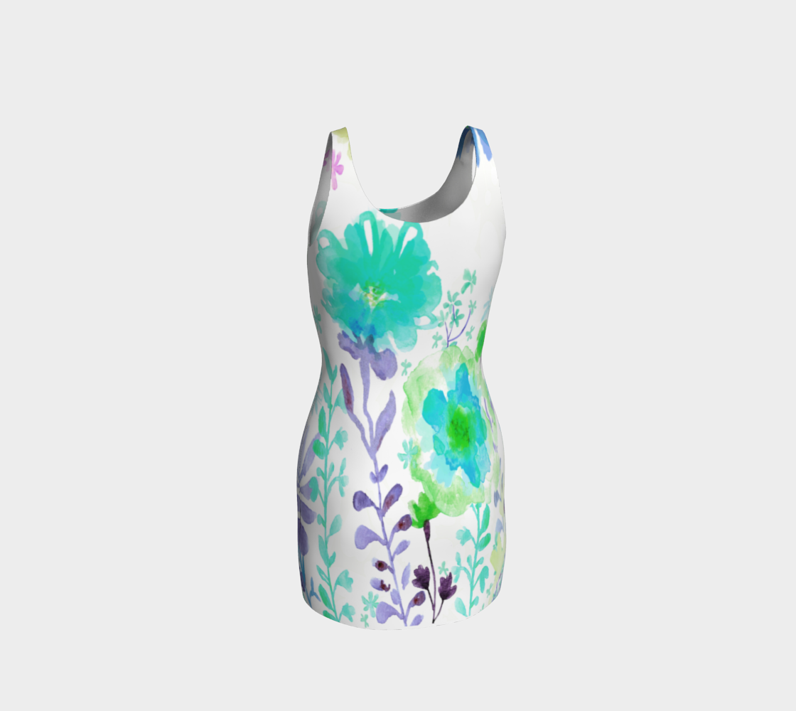 St. Mike's Garden Turquoise Bodycon Dress by Deloresart