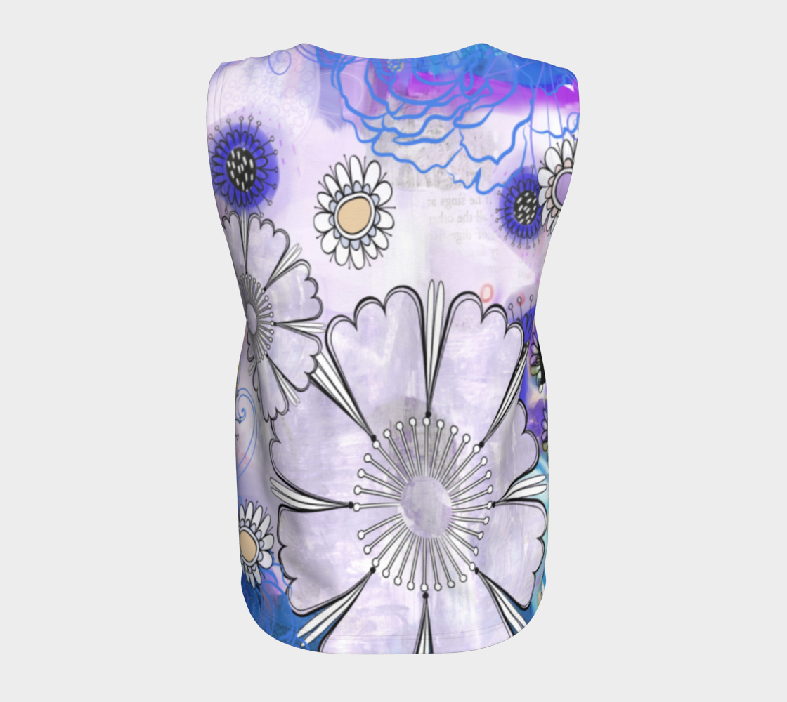 Flower Power Loose Tank by Deloresart Purples - deloresartcanada