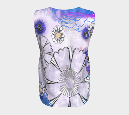 Flower Power Loose Tank by Deloresart Purples - deloresartcanada