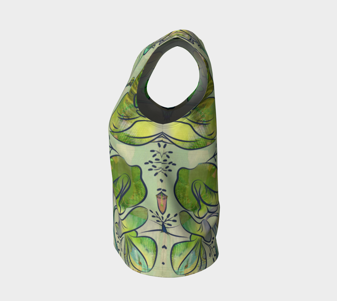 Queen Sweet Pea Loose Tank in Yellow/Green - deloresartcanada