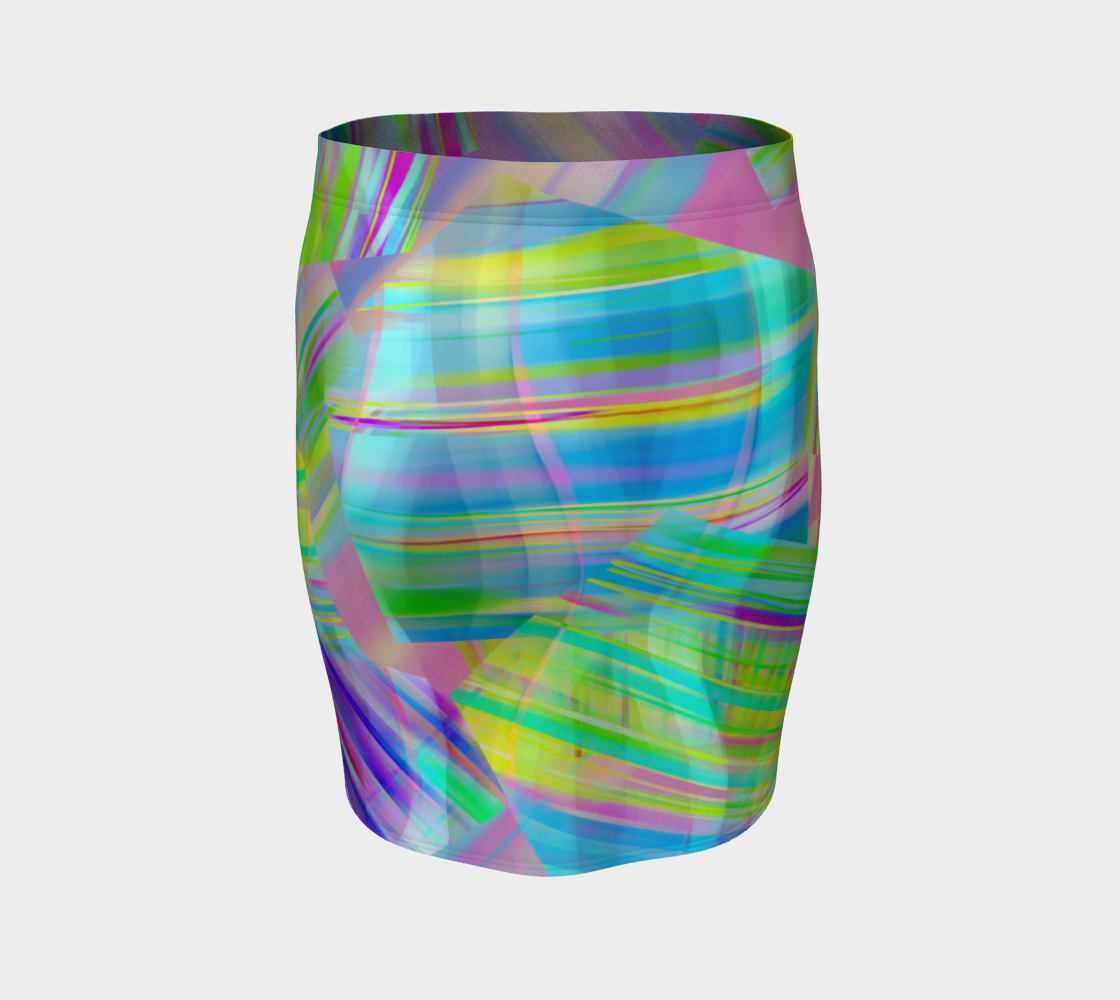 Tartan Cliffs Green and Purple Fitted Skirt by Deloresart - deloresartcanada