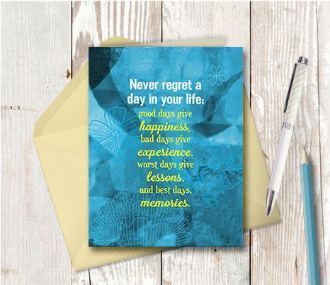 0851 Never Regret Note Card - deloresartcanada