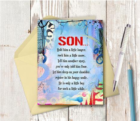 0852 Son Hug Note Card - deloresartcanada