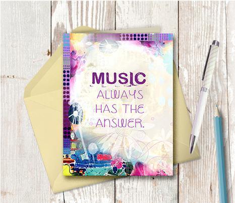 0857 Music Always Has The Answer Note Card