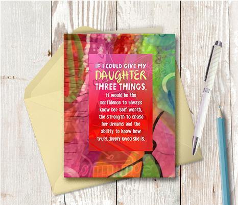 0868 Give My Daughter Note Card - deloresartcanada