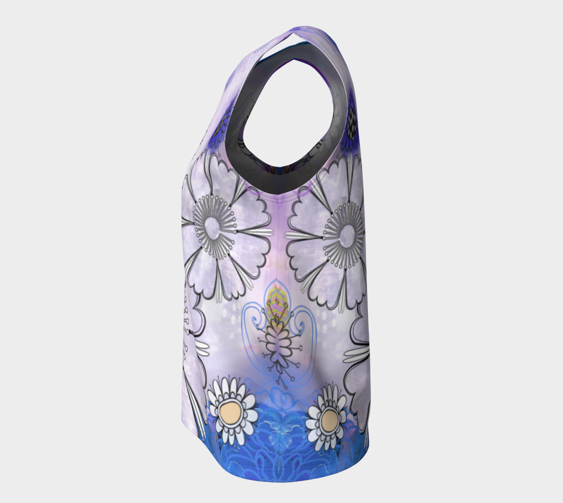 Flower Power Loose Tank by Deloresart Purples - deloresartcanada