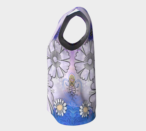 Flower Power Loose Tank by Deloresart Purples - deloresartcanada