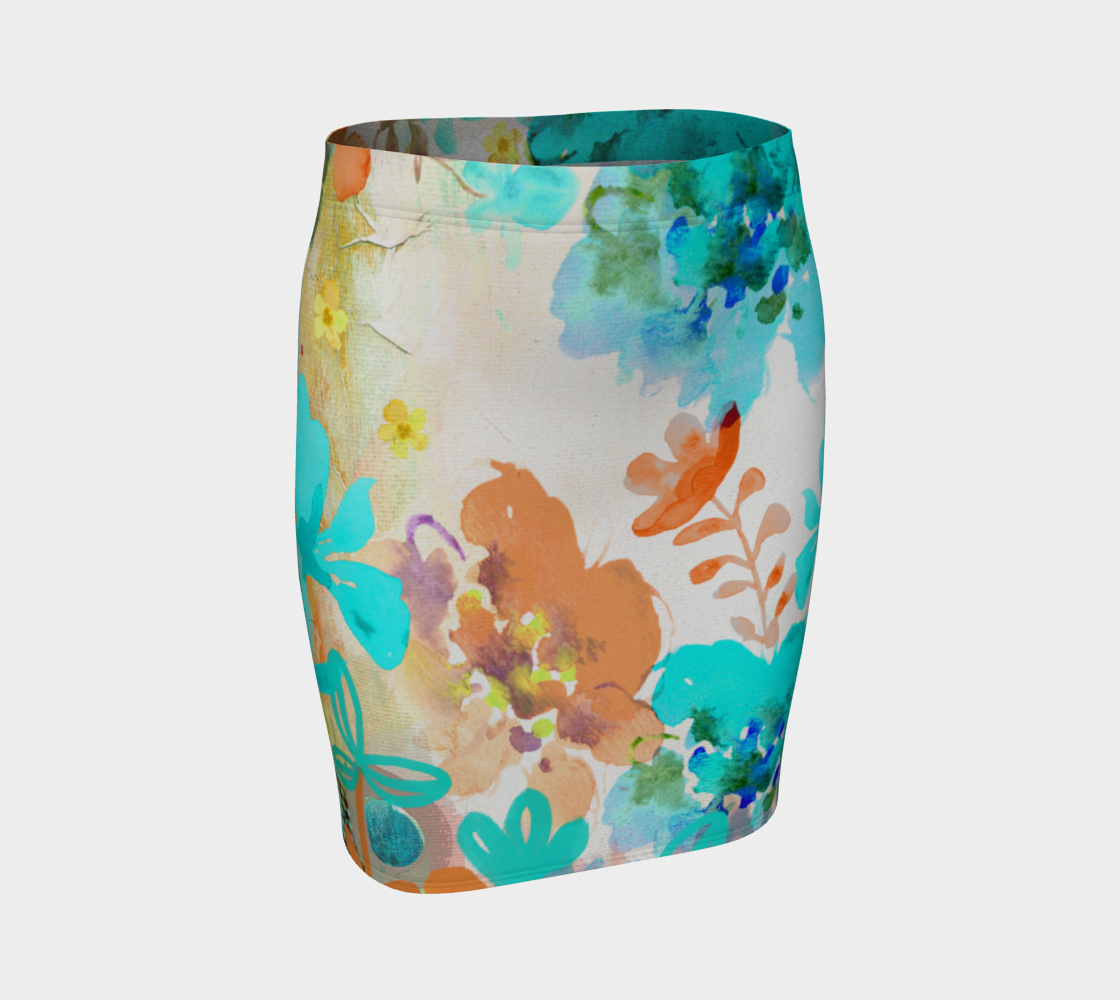 I Am A Queen Teal Fitted Skirt by Deloresart - deloresartcanada