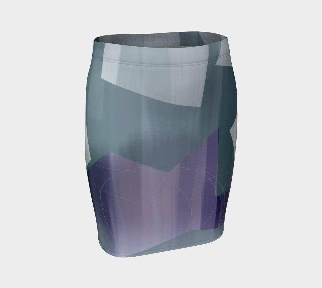 Satin Symmetry Fitted Skirt by Deloresart - deloresartcanada