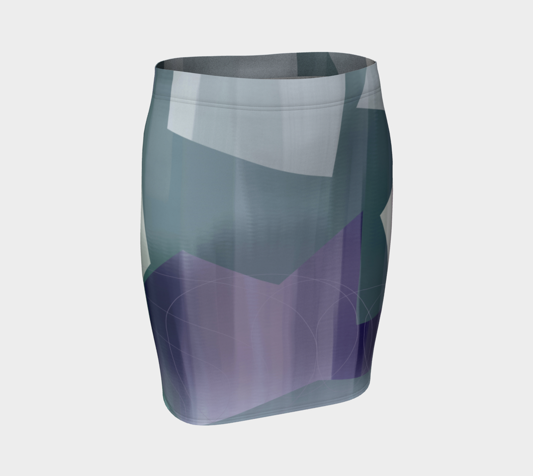 Satin Symmetry Fitted Skirt by Deloresart - deloresartcanada