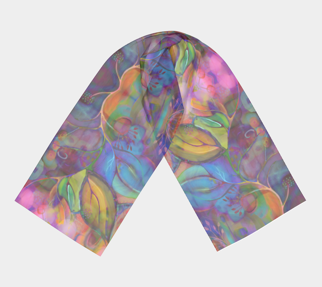 Pretty Petals Blue Scarf by Deloresart