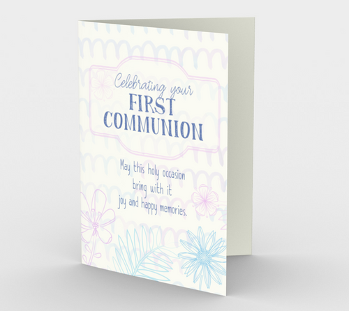 1296. Celebrating Your First Communion  Card by DeloresArt