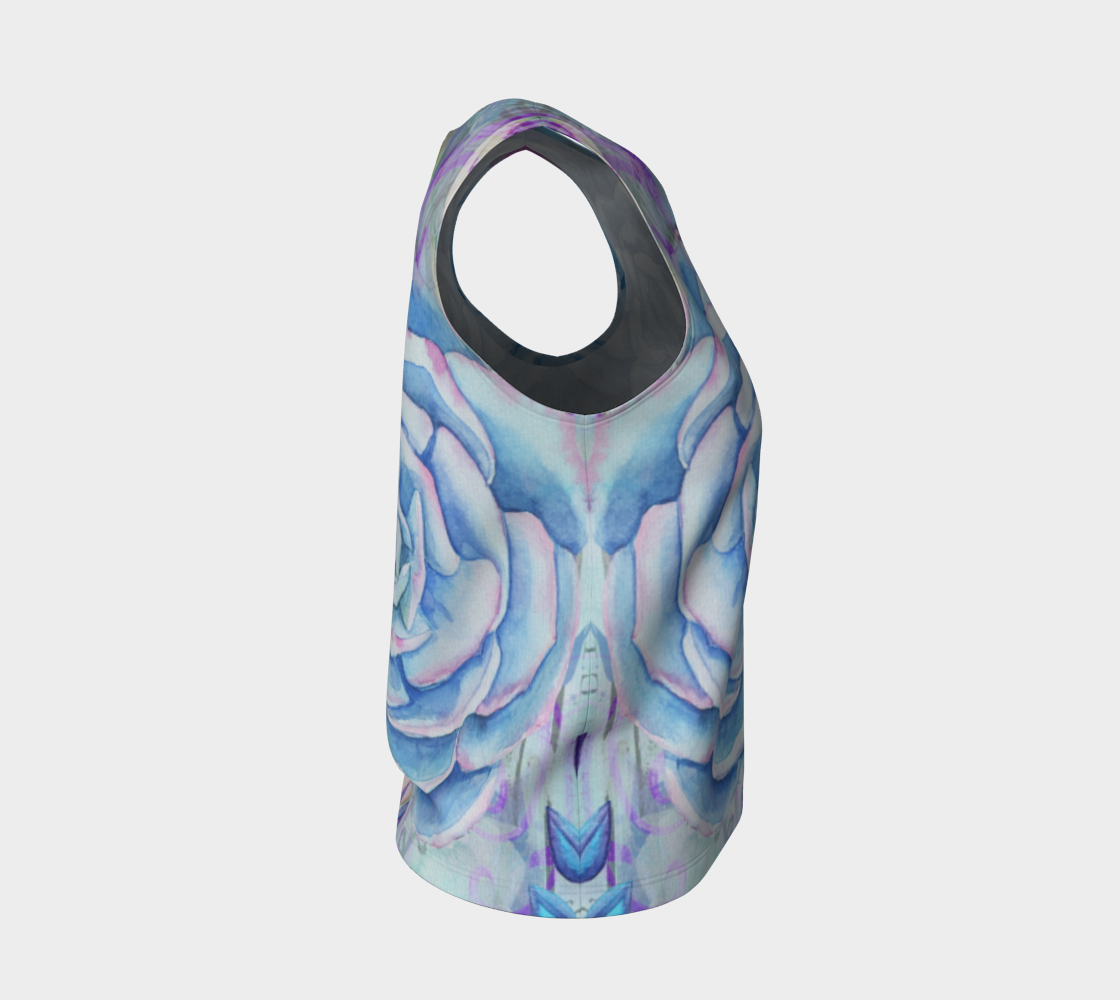 Let's Lovely Garden Loose Tank in Mauve and Blue - deloresartcanada