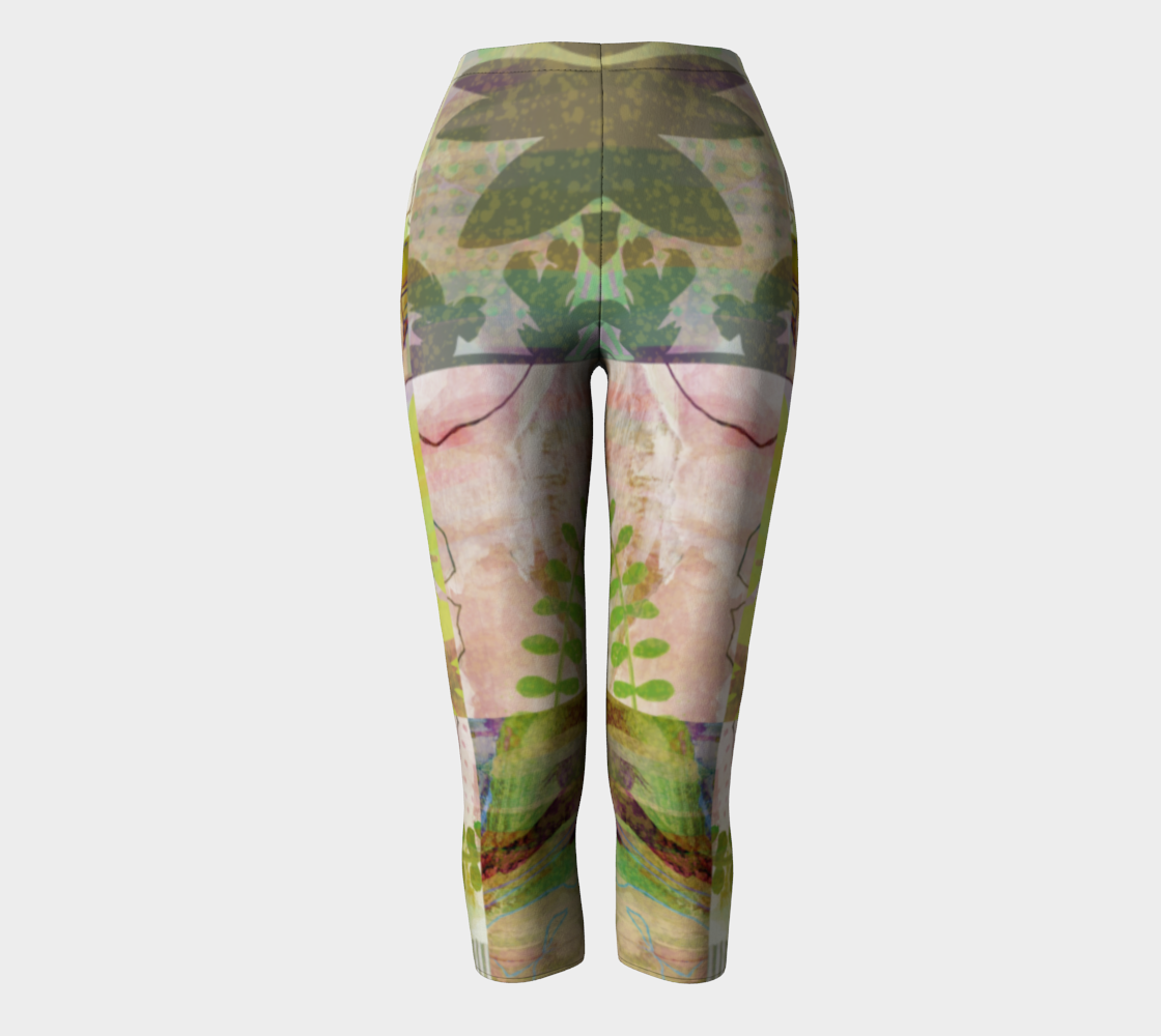Sage Obscurity Collage Capris by Deloresart - deloresartcanada