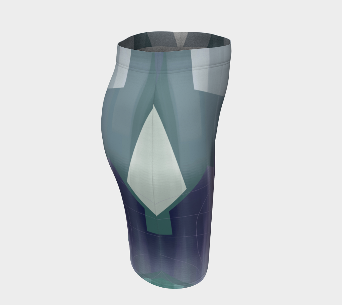 Satin Symmetry Fitted Skirt by Deloresart - deloresartcanada