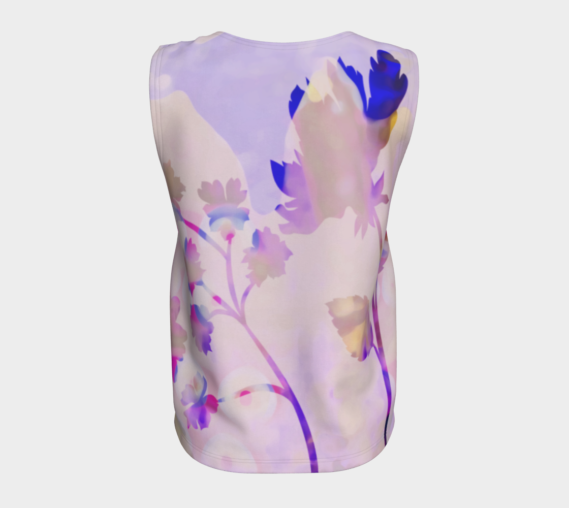 Breezy Blooms Loose Tank by Deloresart in Purples - deloresartcanada