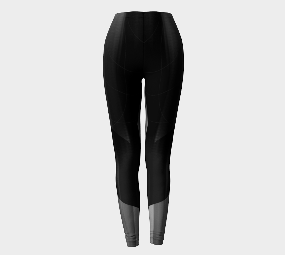 Satin Symmetry Grey and Black Leggings by Deloresart - deloresartcanada