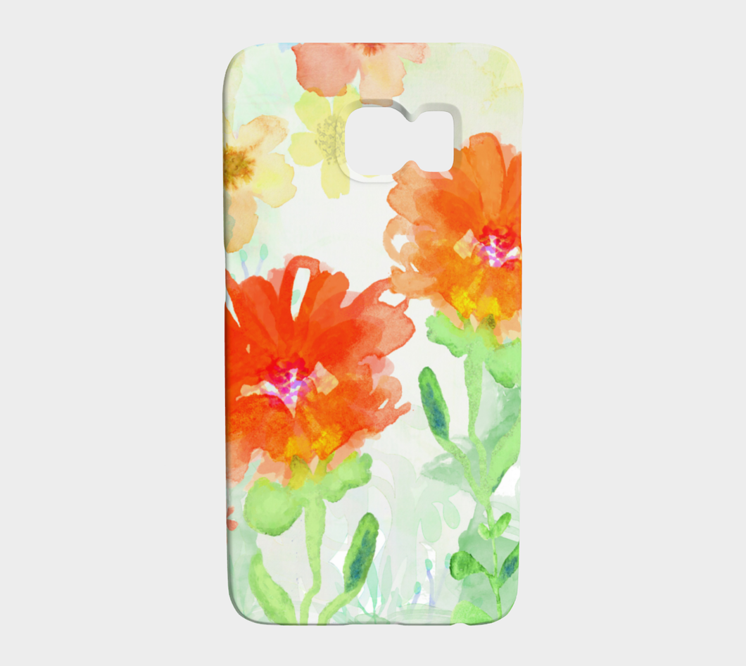 Coral Floral Device Case - deloresartcanada
