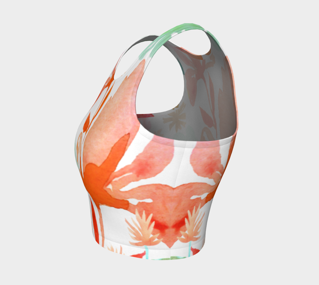 Dreamy Garden Coral Crop Top by Deloresart - deloresartcanada