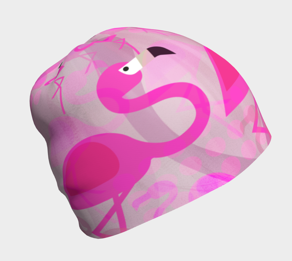 Flashy Flamingo Beanie by Deloresart
