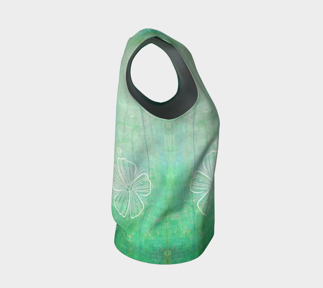 Bra Off Loose Tank by Deloresart in Greens - deloresartcanada