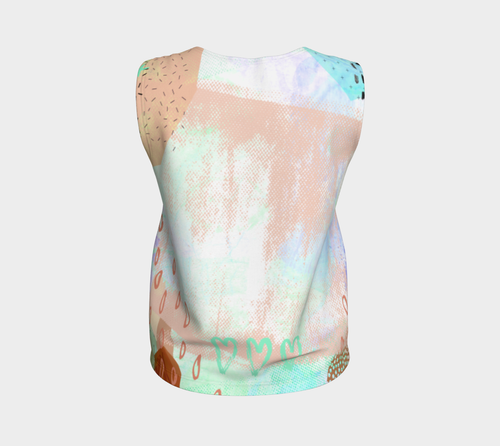 The Snuggle is Real Loose Tank in Coral and Teal - deloresartcanada