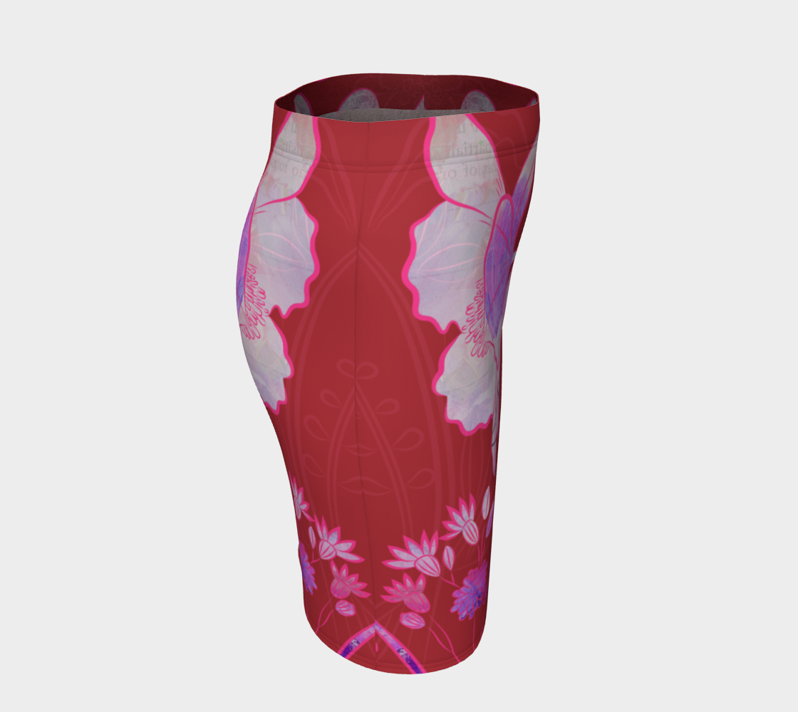 Subtle Soriya Reds Fitted Skirt by Deloresart - deloresartcanada