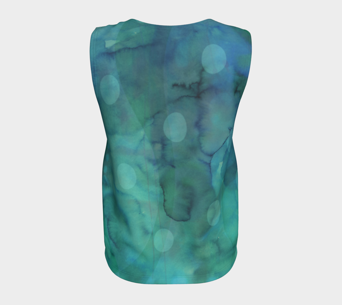 Because of You Loose Tank in Teal - deloresartcanada