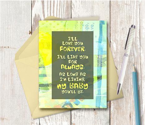 0914  I Will Love You Forever Note Card - deloresartcanada