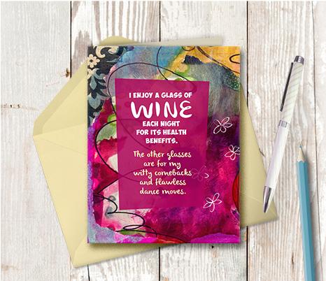 0930  Wine Flawless Dance Moves Note Card