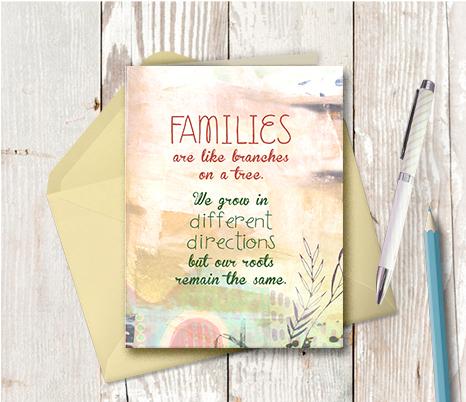 0934 Family Like Branches Note Card - deloresartcanada