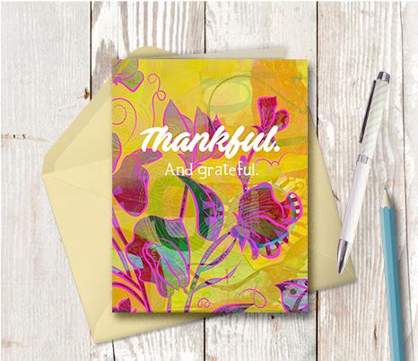 0940 Thankful And Grateful Note Card - deloresartcanada