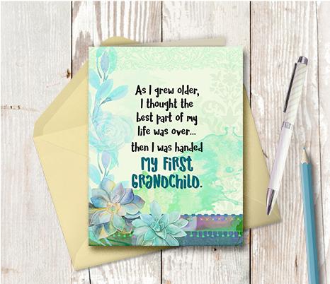 0946 As I Grew Older Held Grandchild Note Card