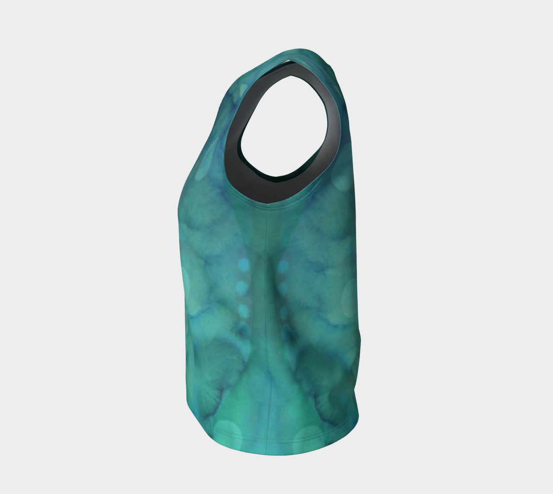 Because of You Loose Tank in Teal - deloresartcanada