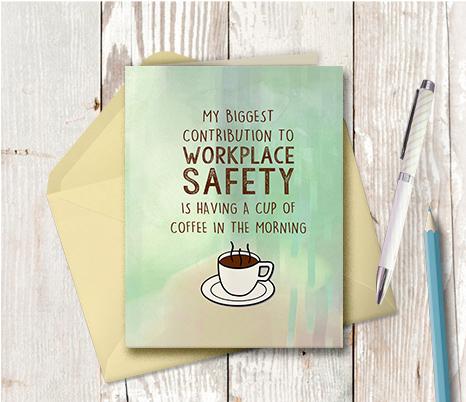 0959 Coffee Contribution To Workplace Safety Note Card