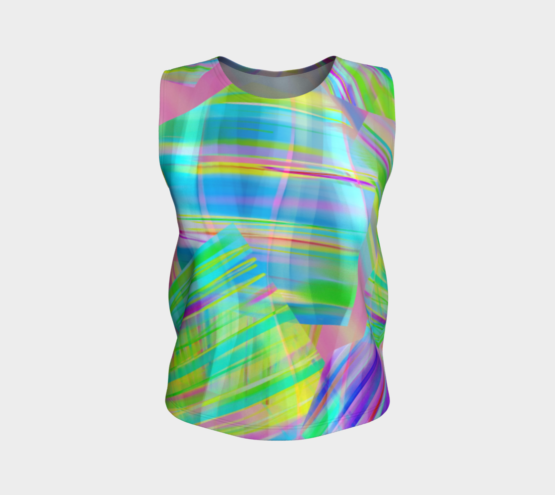 Tartan Cliffs Loose Tank in Greens and Purples - deloresartcanada