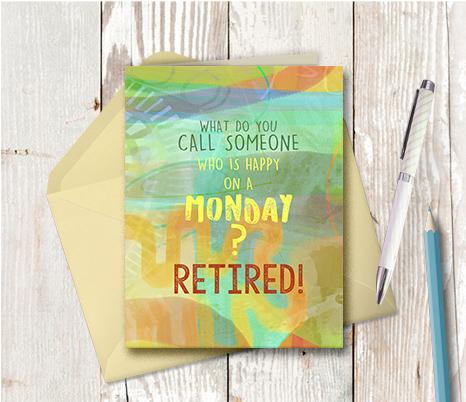 0960 Happy On Monday Retired Note Card - deloresartcanada