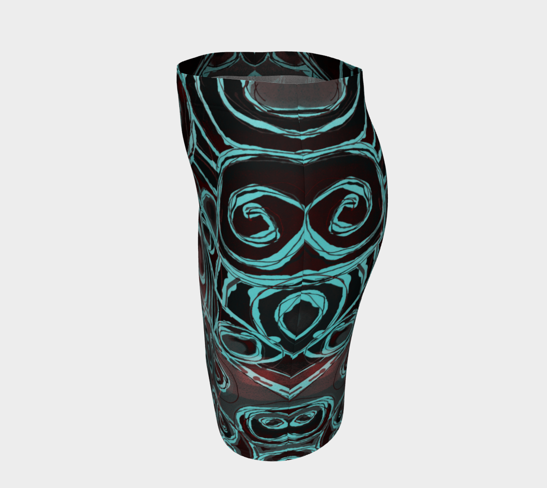 Crazy Swirl Fitted Skirt by Deloresart - deloresartcanada
