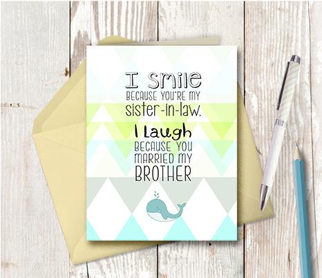 0963 Sister In Law Laughing Note Card