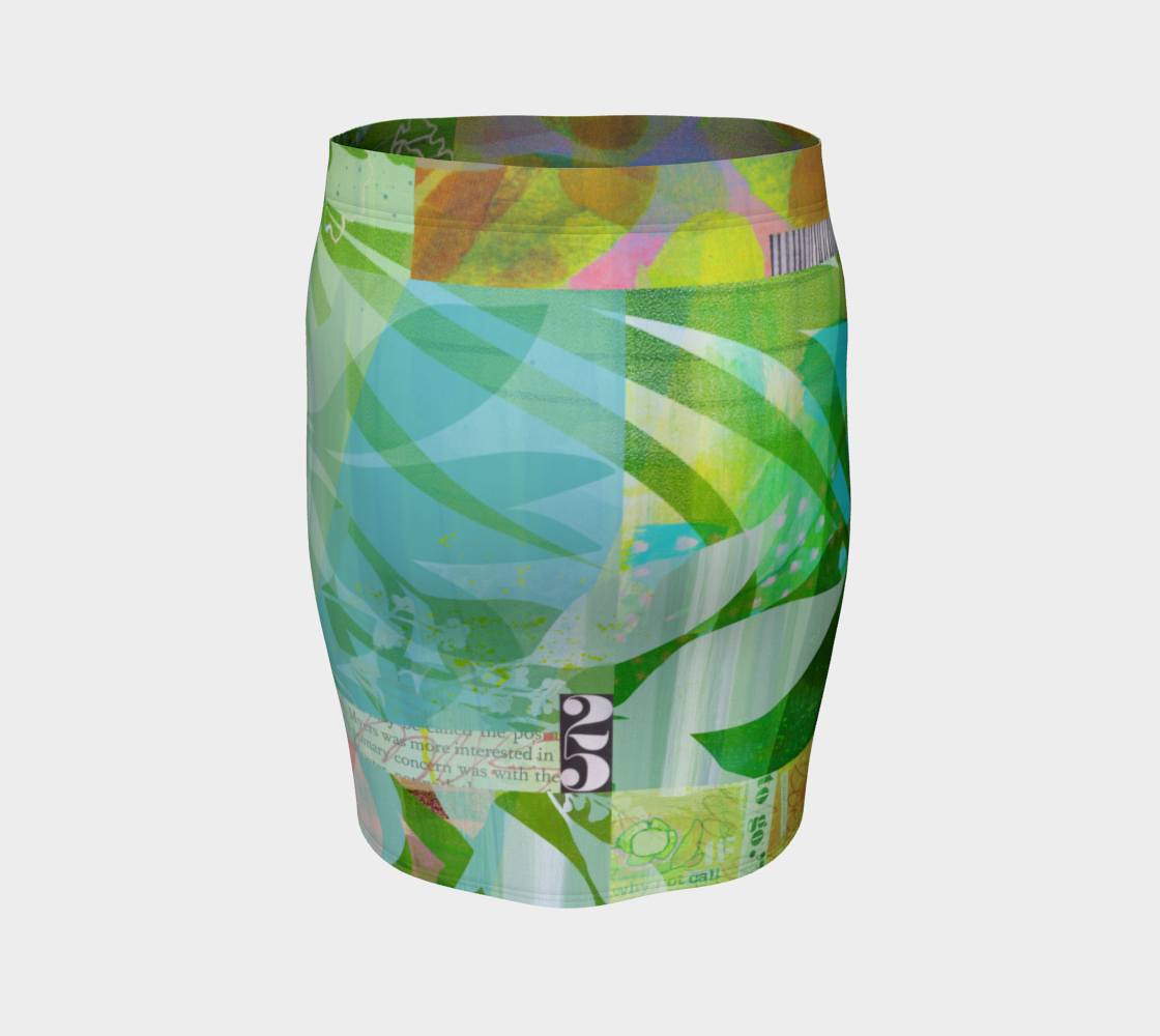 Abounding Alder Collage Fitted Skirt by Deloresart - deloresartcanada