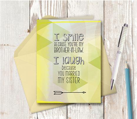 0964 Brother In Law Laughing Note Card - deloresartcanada