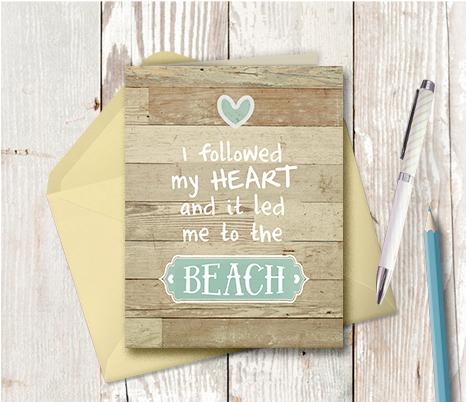0968 Followed My Heart To The Beach Note Card